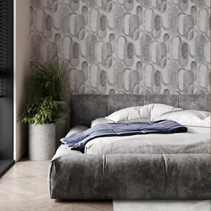 Sublime Oval Shapes Grey Wallpaper Sample