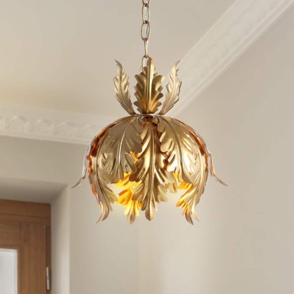 Elegant 12" Gold Adjustable LED Pendant - Contemporary Geometric Design