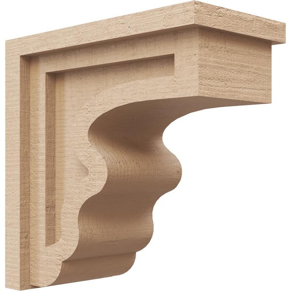Ekena Millwork 5 in. x 10 in. x 10 in. Series 1 Classic Highland Rough Cedar Woodgrain Timberthane Polyurethane Corbel, Primed Tan