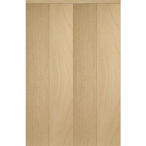 48 in. x 96 in. Smooth Flush Solid Core Stain Grade Maple MDF Interior Closet Bi-Fold Door with Matching Trim