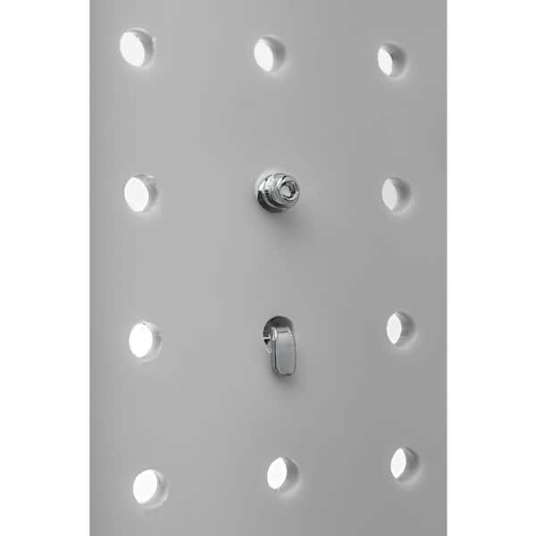 Triton Products 24 in. W x 48 in. H x 1/4 in. D White Polypropylene Pegboards with 36 Pc. Locking Hook Assortment