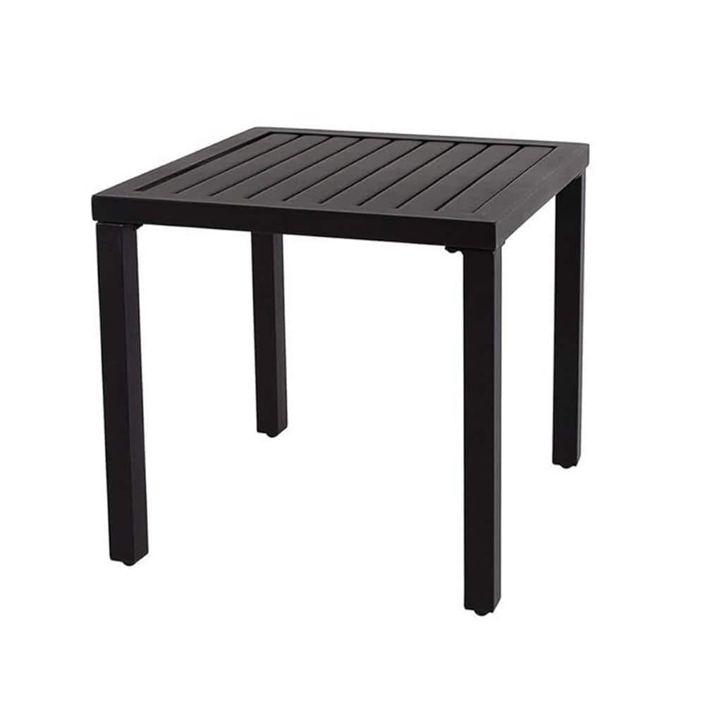 Black Square Metal Outdoor Side Table