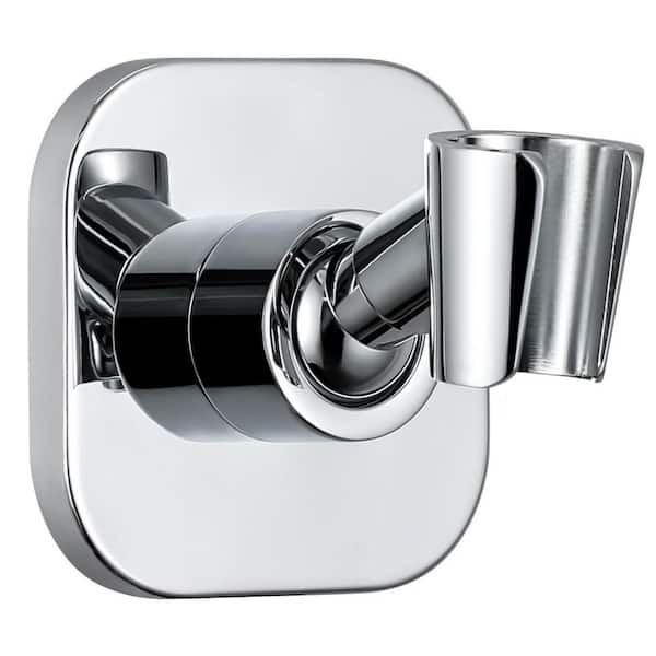 1-Piece Adjustable Handheld Shower Head Holder with Adhesive Mount and Hardware in Chrome for Bathroom Shower