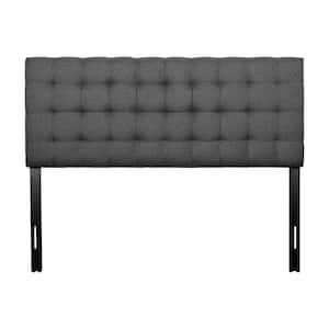 Valencia Adjustable Grey Queen Upholstered Headboard with Square Tufting