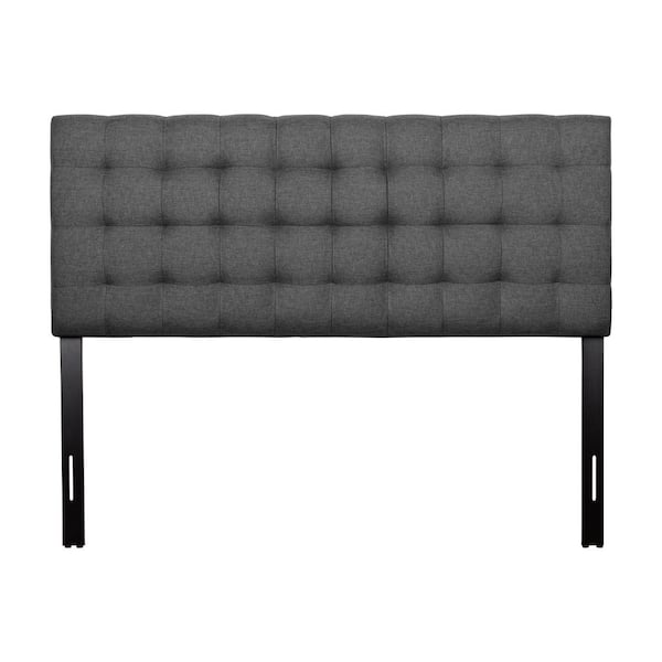 CorLiving Valencia Adjustable Grey Queen Upholstered Headboard with Square Tufting