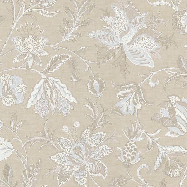 Brewster Hollie Blue Jacobean Wallpaper Sample