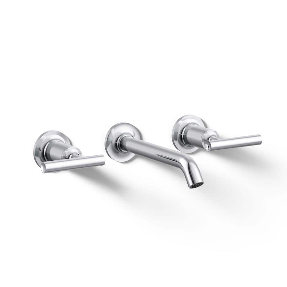 Purist Polished Chrome Double Handle Wall-Mounted Bathroom Faucet
