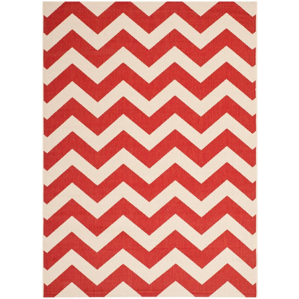 Red Chevron Flat Woven Indoor/Outdoor Area Rug