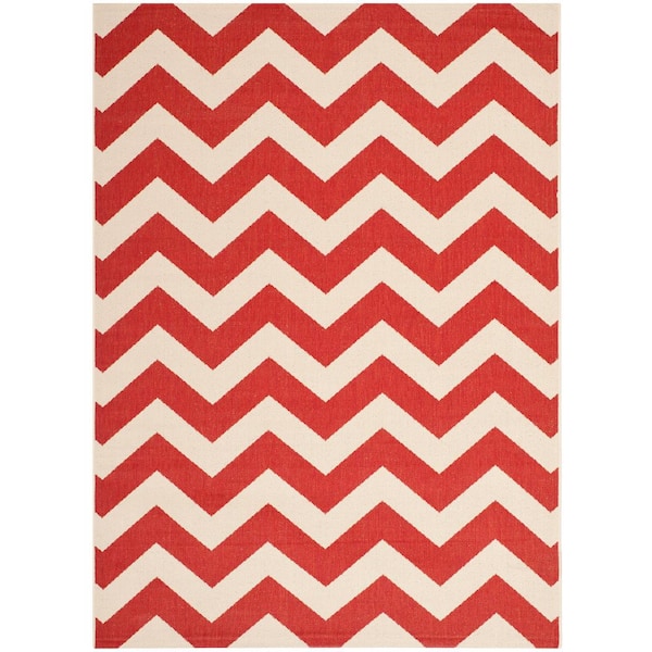 SAFAVIEH Courtyard Red 5 ft. x 8 ft. Geometric Indoor/Outdoor Patio  Area Rug