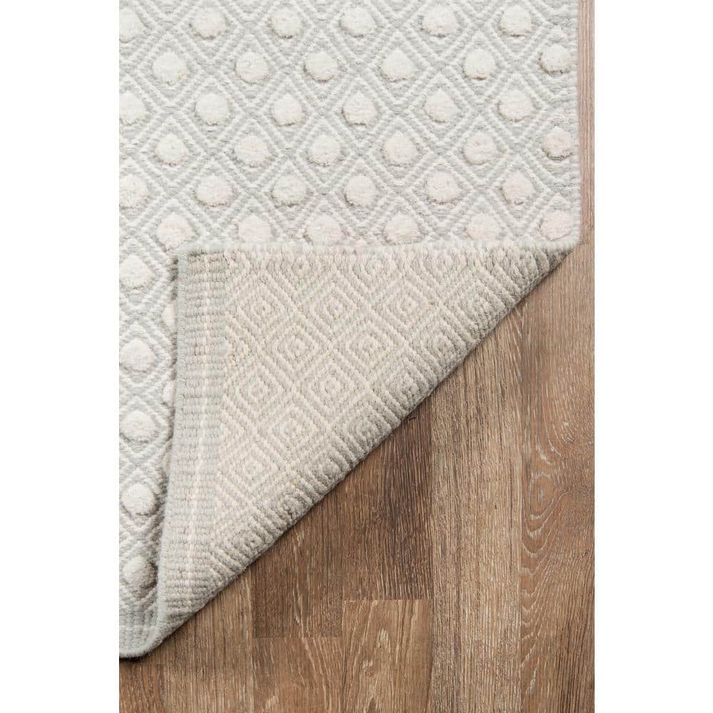Handwoven Hygge Gray Geometric Wool Area Rug 2' x 3'