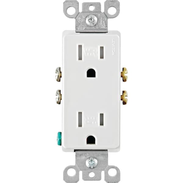 Leviton 15 Amp 1-Gang Recessed Duplex Power Outlet, White R52-00689-00W -  The Home Depot
