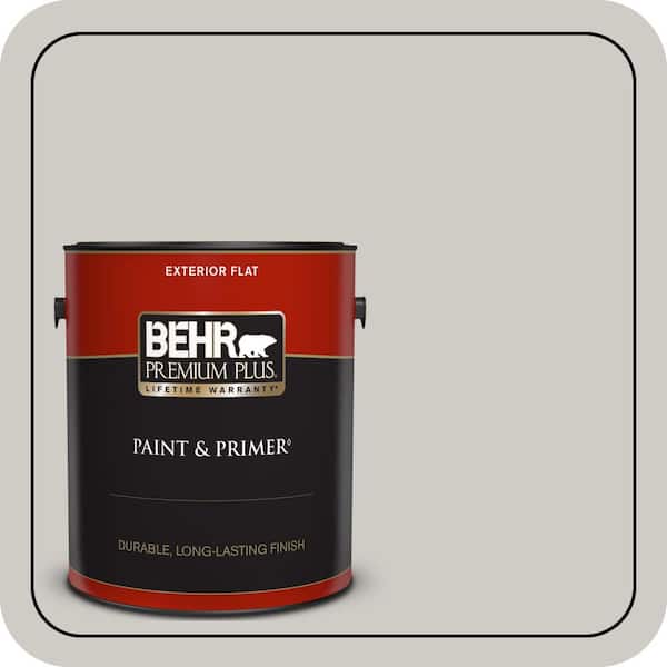 BEHR PREMIUM PLUS 1 gal. #PPU26-10 Chic Gray Flat Exterior Paint & Primer