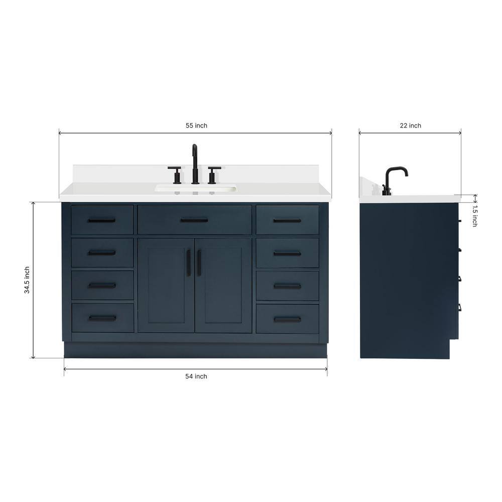 Midnight Blue 55" Freestanding Single Basin Vanity Set