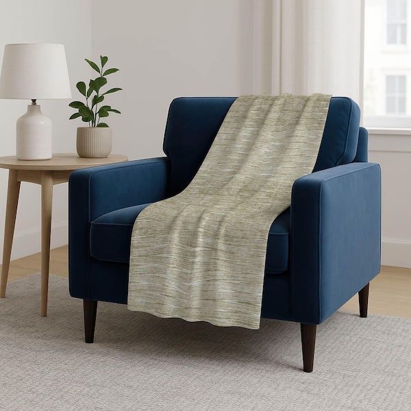 Premium Machine Washable ASB800 Khaki 50 in. x 70 in. Sherpa Throw Blanket