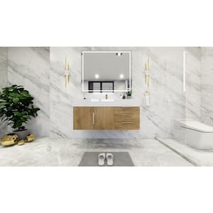 Bethany 47 in. W x 20 in. D x 22 in. H Single Sink Floating Bath Vanity in Oak with White Acrylic Top