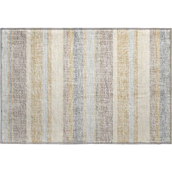 Mayfield Premium Machine Washable Abstract AMF2122 Gold 2 ft. x 3 ft. Accent Rug