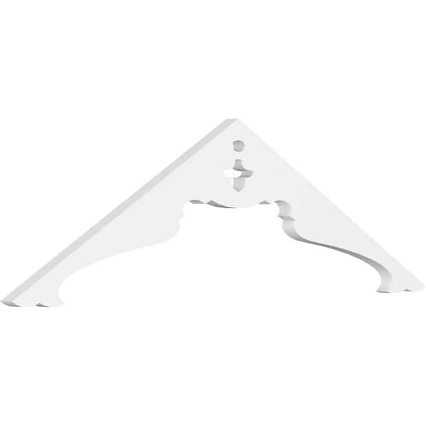 Ekena Millwork 1 in. x 36 in. x 10-1/2 in. (7/12) Pitch Heath Gable Pediment Architectural Grade PVC Moulding