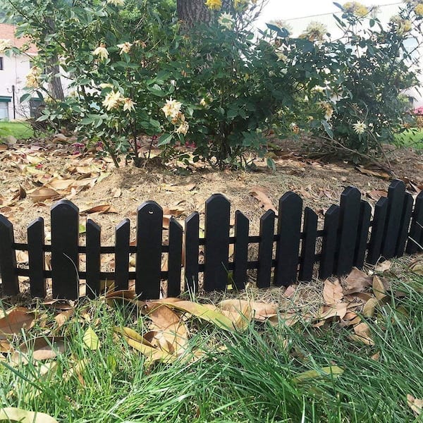 Black Recycled Plastic Garden Fence, Fences For Patios In Home Depot