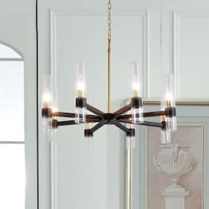 Bismarck 8 -Light Candle Style&Shaded Classic/Traditional Chandelier With Wrought Iron Accents