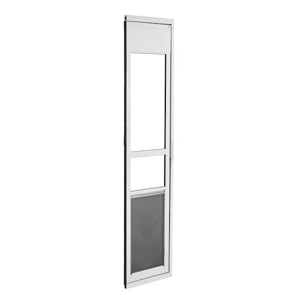23.6 in H x 13.6 in W Adjustable Sliding Glass Dog Door, Aluminum Frame Pet Doors, 75 7/8in. to 80 11/16in. Height