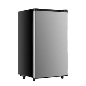 3.2 cu. ft. Manual Push Button Defrost Mini Upright Freezer in Silver, Small Fridge with Freezer