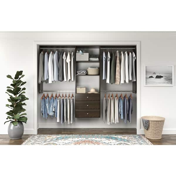 Premium 60 in. W - 96 in. W Espresso Wood Closet System