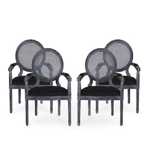 Huller Black and Gray Upholstered Dining Chair (Set of 4)