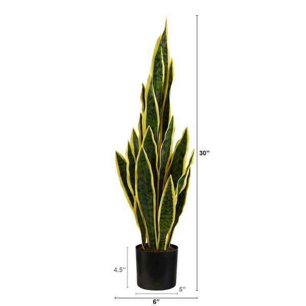 Gymax Artificial Fake Plant 35.5 Fake Sansevieria Indoor-Outdoor - Green