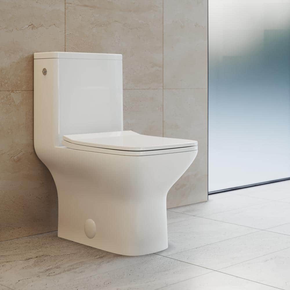 White High Efficiency Touchless Dual Flush One-Piece Toilet
