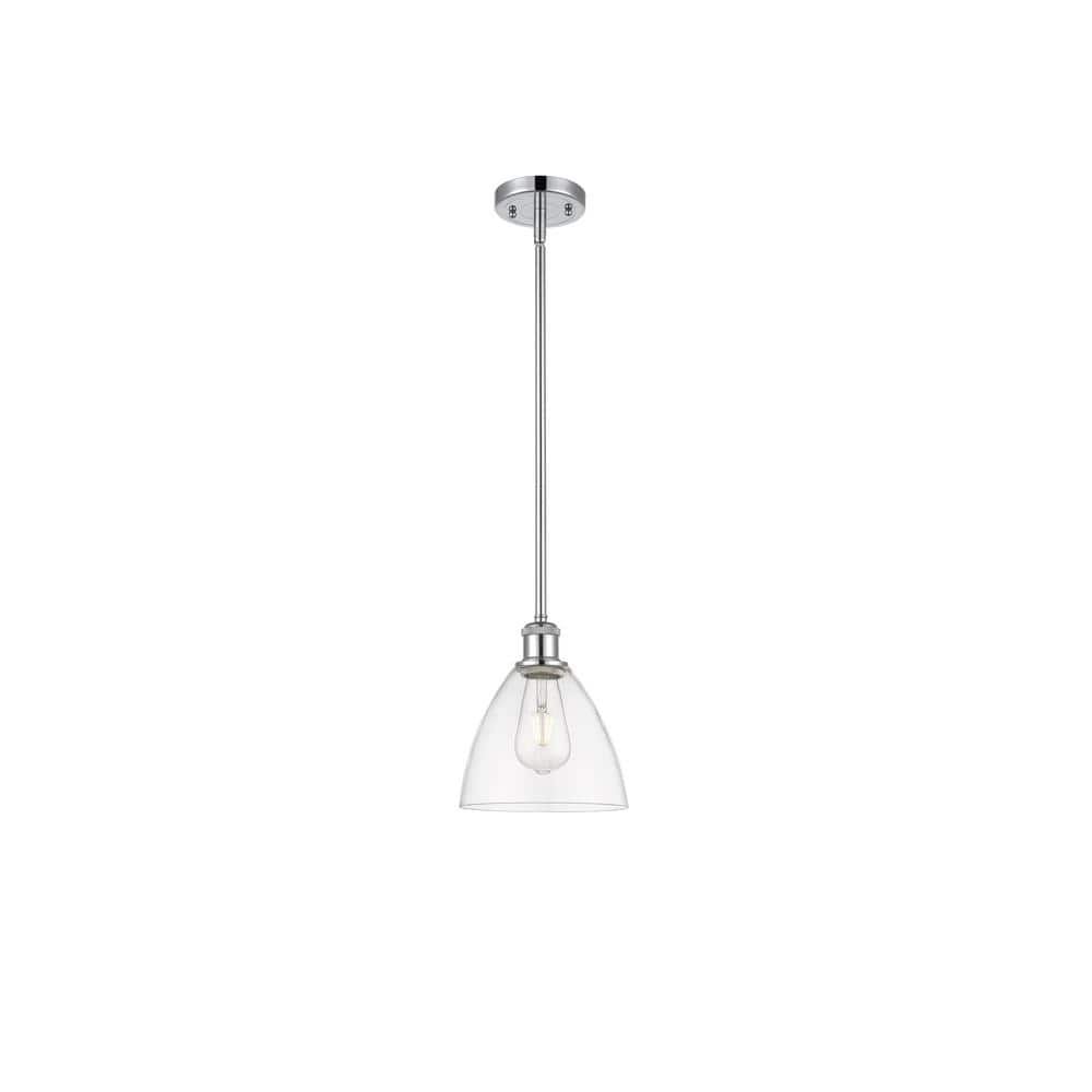 Bristol Glass 60-Watt 1 Light Polished Chrome Shaded Mini Pendant Light with Clear glass Clear Glass Shade price history on PriceWatchPro
