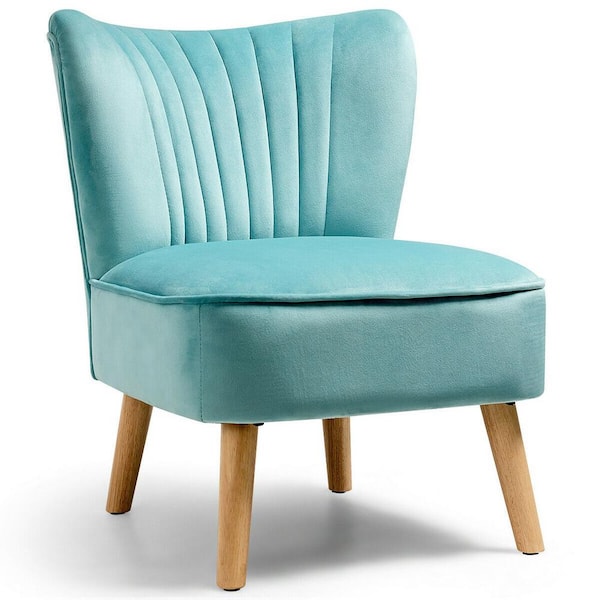 Boyel Living Modern Accent Armless Chair Modern Velvet Fabric Leisure Chair in Green