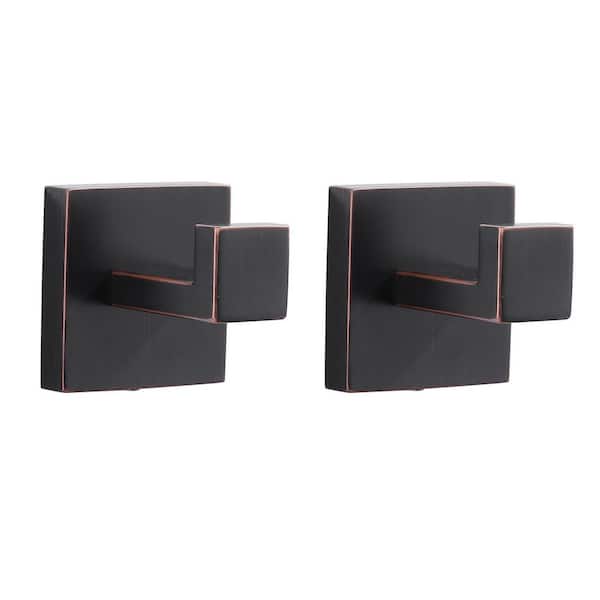 (2-Pack) Wall Mount Stainless Steel J-Hook Towel Hook Bath Hook in Oil Rubbed Bronze
