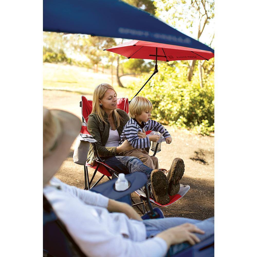Midnight Blue Reclining Camping Chair with Umbrella