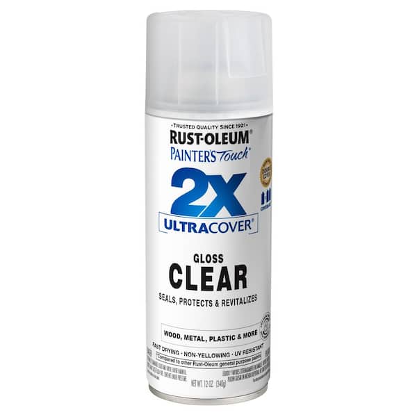 Rust-Oleum 376885 12 oz. Protective Enamel Gloss Clear Spray Paint With  Custom Spray 5-in-1