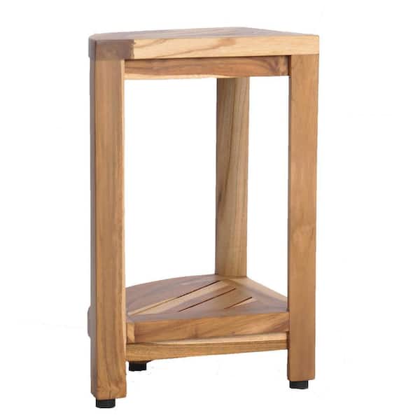 EcoDecors EarthyTeak Oasis 2-Tier Teak Corner Stool ED980 - The