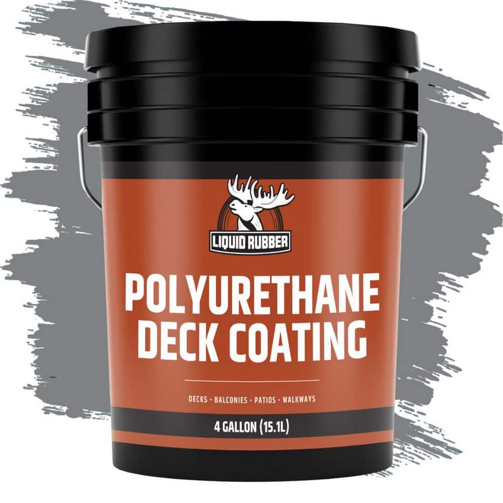 Smooth Polyurethane Deck Coating, Stone Grey, 512 oz., 4 Gal., 15.1 L