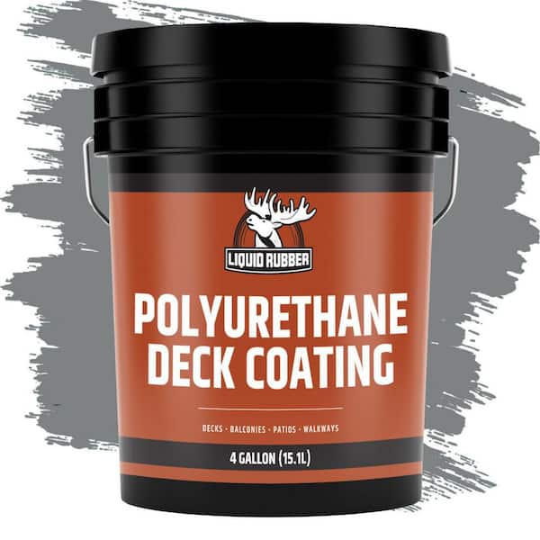 Smooth Polyurethane Deck Coating, Stone Grey, 512 oz., 4 Gal., 15.1 L