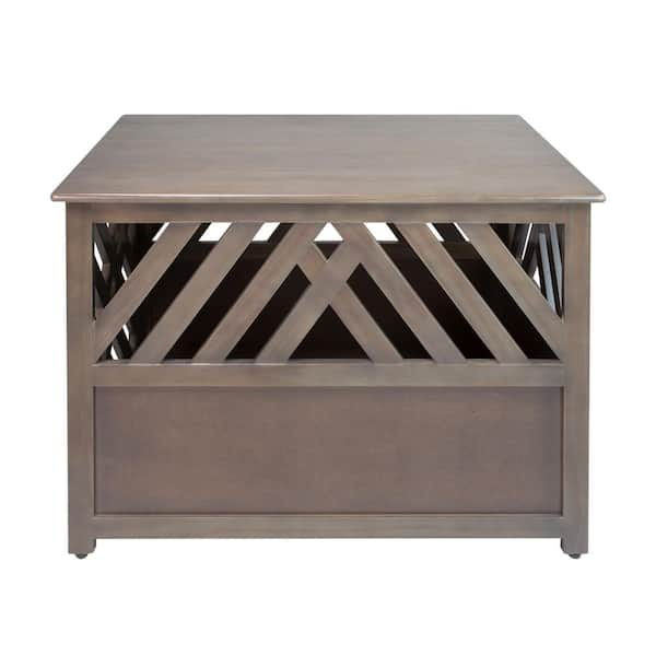 casual home modern lattice wooden pet crate end table