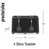 Proctor Silex 4-Slice Black Wide Slot Toaster with Crumb Tray and Automatic  Shut-Off 24215PS - The Home Depot