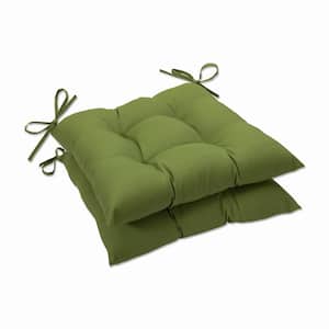 Solid 19 in. x 18.5 in. Outdoor Dining Chair Cushion in Green (Set of 2)