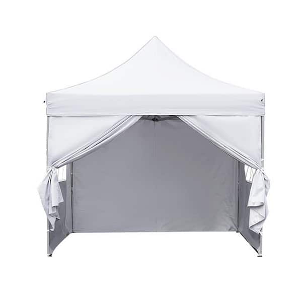 OVASTLKUY 10 ft. x 10 ft. White Heavy-Duty Portable Outdoor Canopy Tent with Carrying Bag