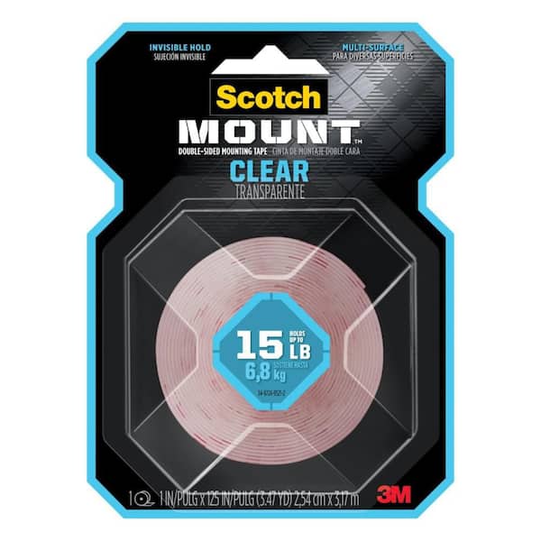 1 in. x 3.47 yds. Clear Indoor Permanent Double-Sided Mounting Tape