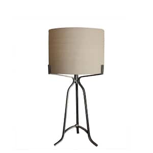 27.5 in. Modern Metal Dark Silver Table Lamp