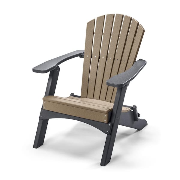 Perfect Choice Classic Sandstone/Gray Folding Metal Adirondack Chair