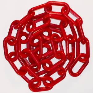 2 in. x 50 ft. Red Plastic Chain