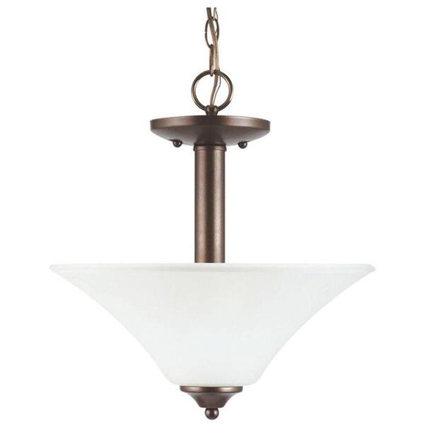 Generation Lighting Holman 2-Light Bell Metal Bronze Semi-Flush Mount Light