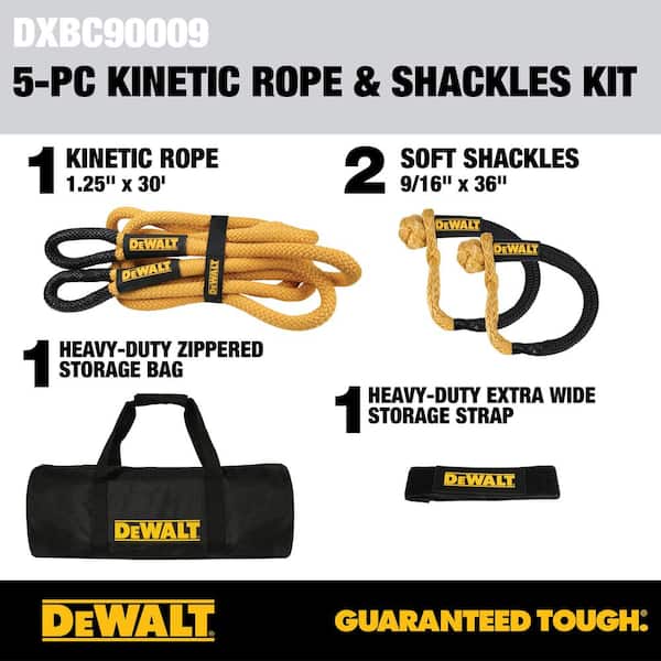 1.25 in. x 30 ft. DEWALT Kinetic Recovery Rope Kit 52,600 lbs