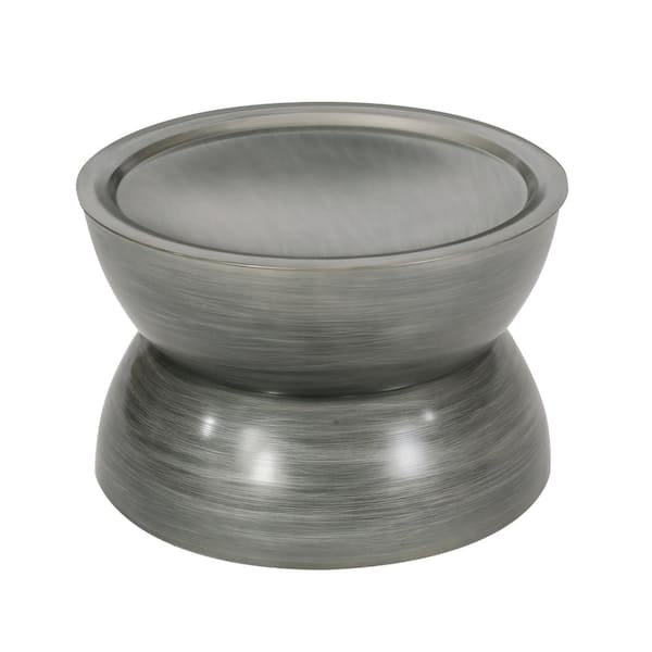 Unbranded Metal Hammered Coffee Table Sparling Modern Iron Hourglass, Silver