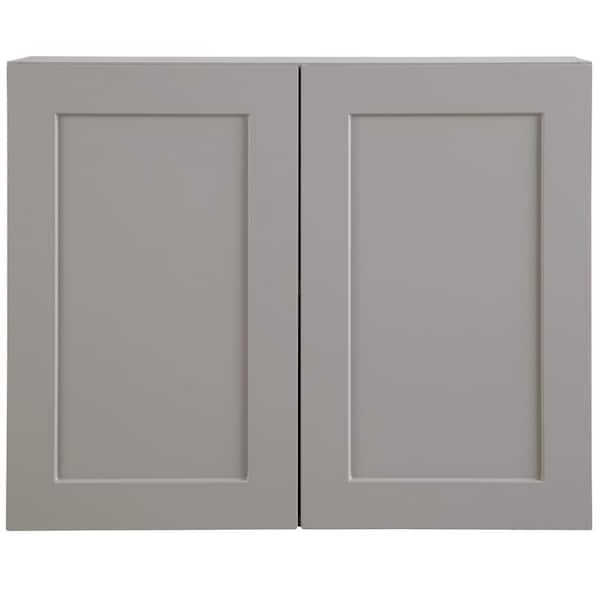 Hampton Bay Edson Shaker Assembled 30x24x12.5 in. Wall Cabinet in Gray