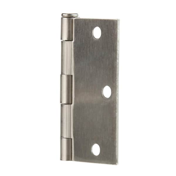 3-1/2 in. Square Corner Satin Nickel Door Hinge Value Pack (3 per Pack)